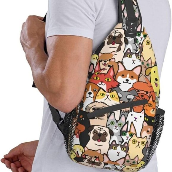 Vintage Elephant Sling Backpack Unisex Crossbody Chest Bag Shoulder Chest Bag Fo - Picture 9 of 9